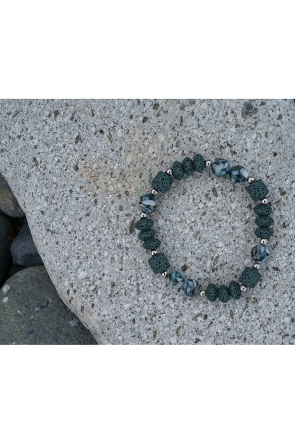 Lava Rock Bracelet, Blue, original image number 0